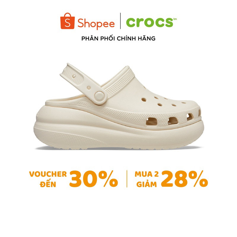 [ CHÍNH HÃNG ] GIÀY CLOG UNISEX CROCS CRUSH CLASSIC - BONE ..
