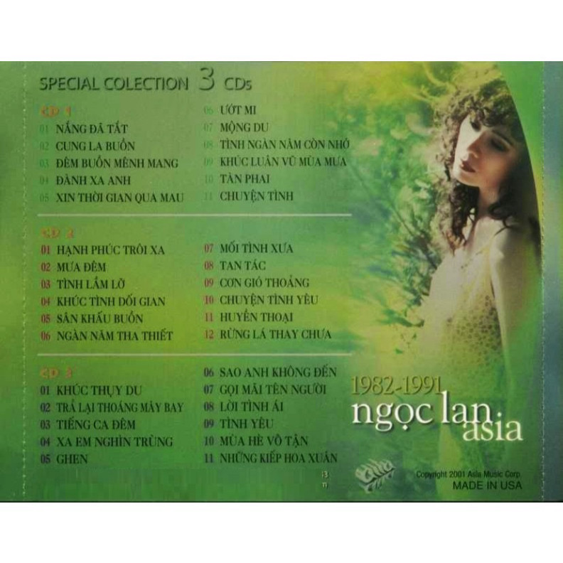 ĐĨA CD 1211. ASIA 161 - NGOC LAN 1982-1991 -  SPECIAL COLLECTION - CD 03 chất lượng cao