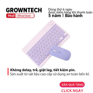 Chuột và bàn phím combo bluetooth GrownTech 2023 không dây mini cho máy tính bảng, tablet, laptop