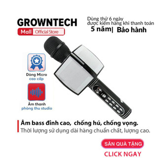 Micro bluetooth karaoke YS91 GrownTech không dây mic thu âm dòng 2023 thiết kế vỏ nhôm chống nước