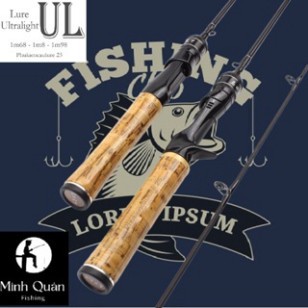  Cần Câu Lure Tay Gỗ Chất Liệu Carbon Độ Cứng UL Ngọn Đặc Có Thể Nắp Máy Đứng + Ngang - DCTT gạucxmn123 