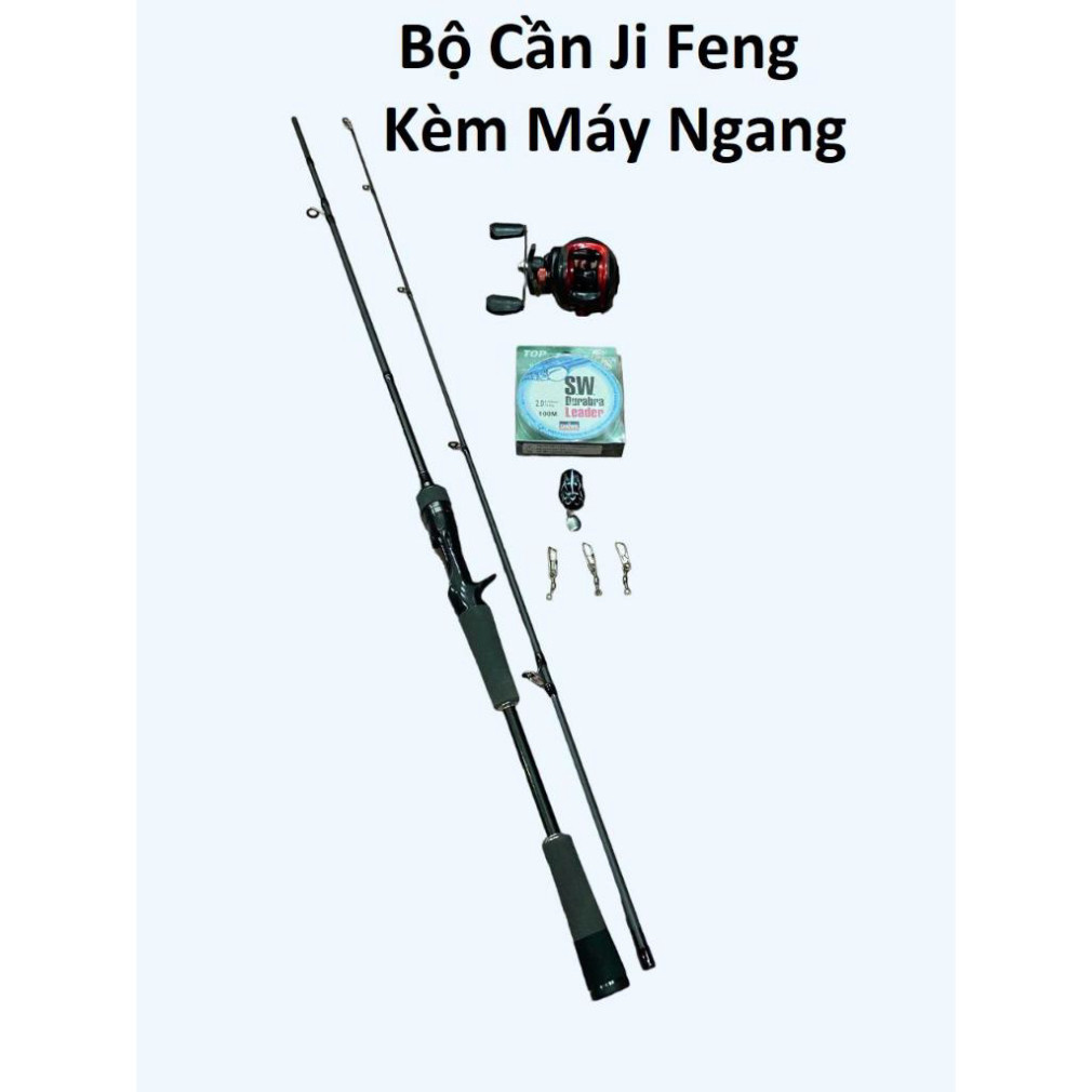 Bộ Cần Lure Ji Feng 2 Khúc Rỗng Đứng Ngang , Phôi Cacbon xoắn nổi Đầu Pu Chống Xoắn  - DCTT gạucxmn1