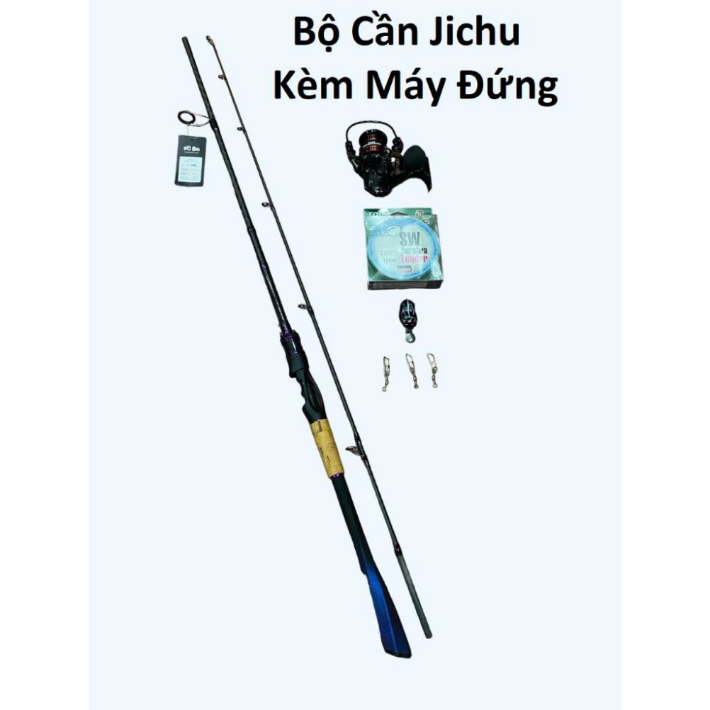 Bộ Cần câu lure JiCHU carbon Xoắn X toàn thân đầu Pu Chống Xoắn  - DCTT gạucxmn123