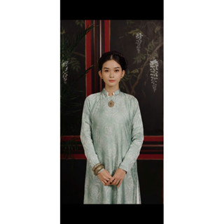 Áo ngũ thân tay chẽn nữ vải gấm cao cấp