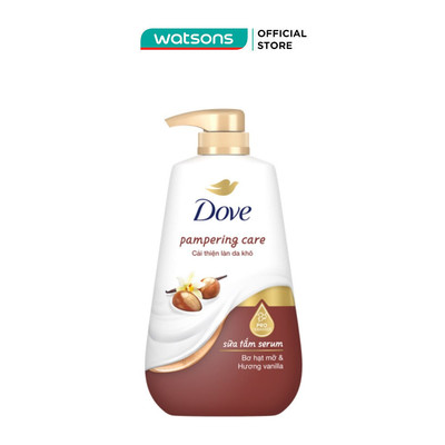 Sữa Tắm Serum Dove Bơ Hạt Mỡ & Vanilla Pampering Care 500g