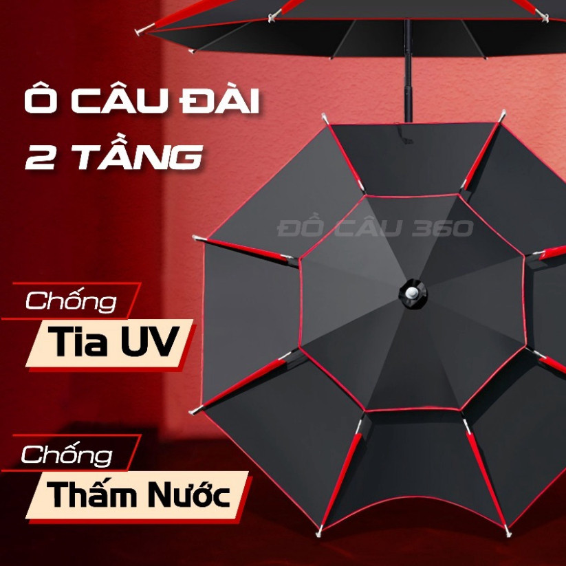 ô câu cá, ô dù 2 tầng , ô dù che nắng cao cấp 2m2 và 2m4 gạhnnzzcjj