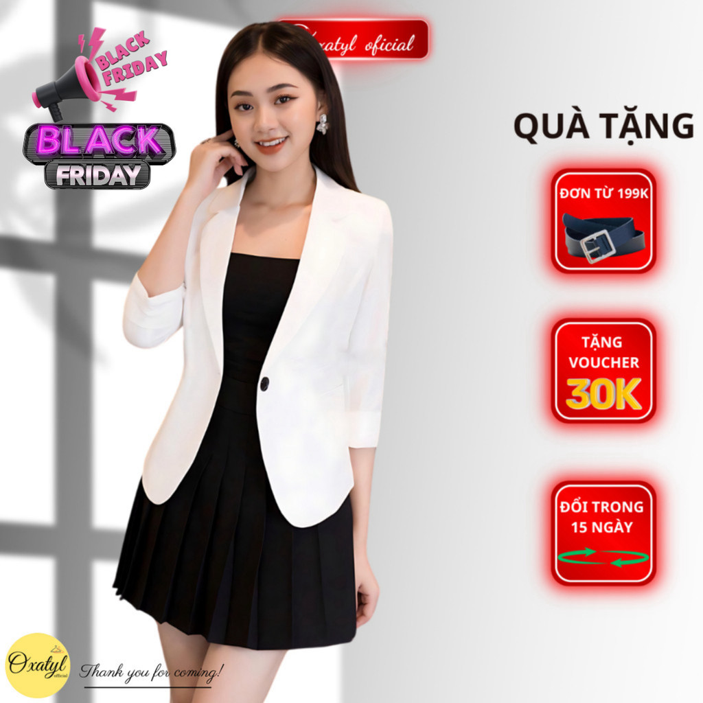 Áo Vest Nữ Công Sở Oxatyl A003 Tay Lỡ 1 Lớp Chất Liệu Vải Mềm Mịn Cao Cấp