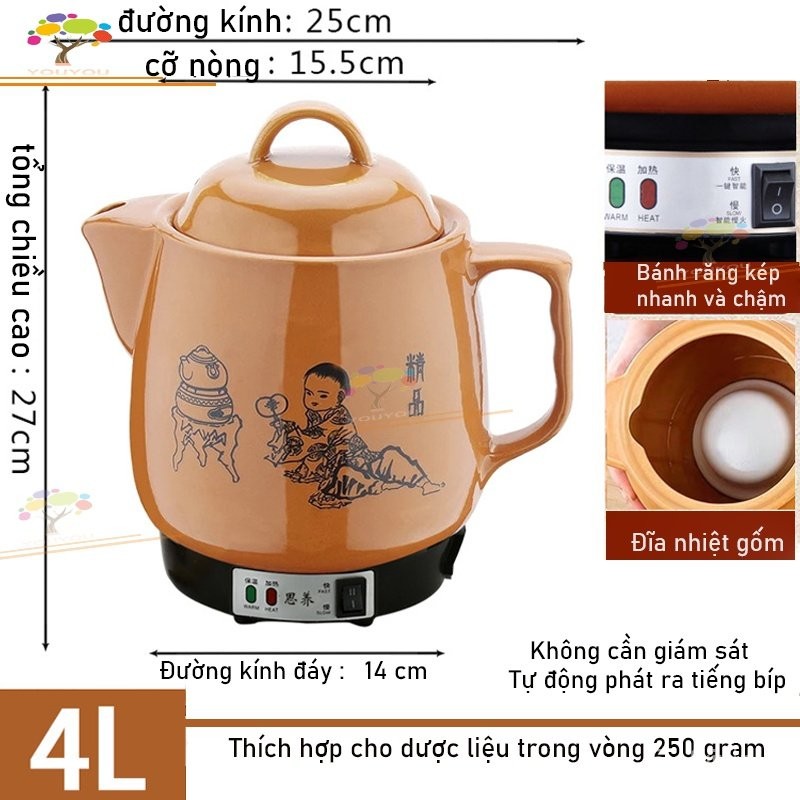 Bình Dưỡng Sinh, Nồi Thuốc Bắc, Nồi Thuốc Bắc, Nồi Thuốc Bắc Điện Tử, Nồi Gốm Sứ, Nồi Gia Dụng Tự Độ