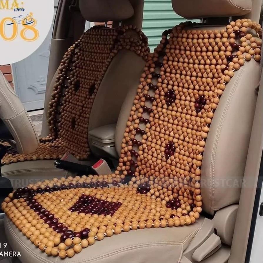 Lót Ghế Hạt Gỗ Đan Hoa Cao Cấp Sang Trọng Dành Cho Ghế Ô Tô, Văn Phòng . .
