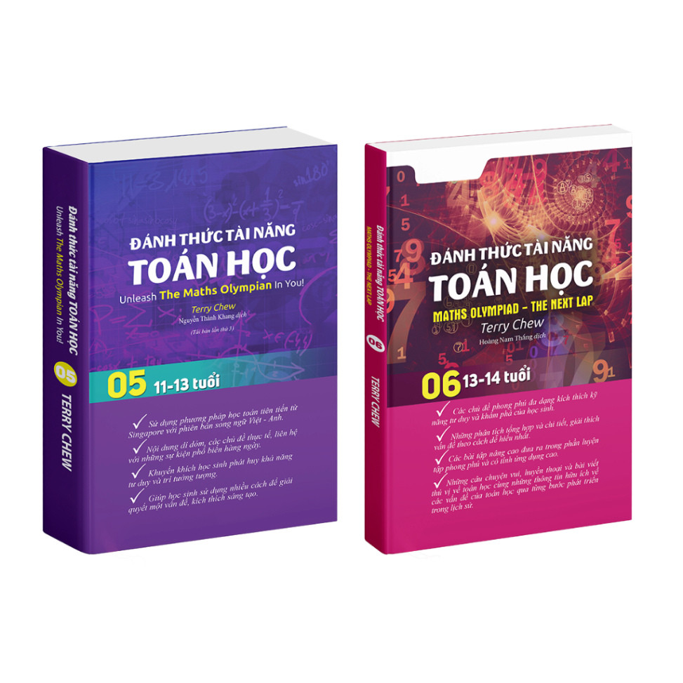 Sách Đánh Thức Tài Năng Toán Học 5 và 6 Sách toán lớp 5 lớp 6 lớp 7 lớp 8 Á Châu Books, bìa mềm #huo