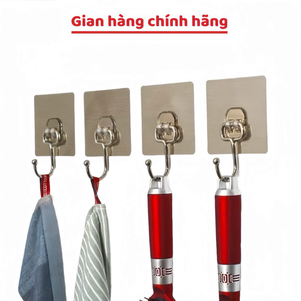 [ COMBO 50 CÁI ] Móc dán tường PLSHARK chất liệu inox siêu dính siêu bền