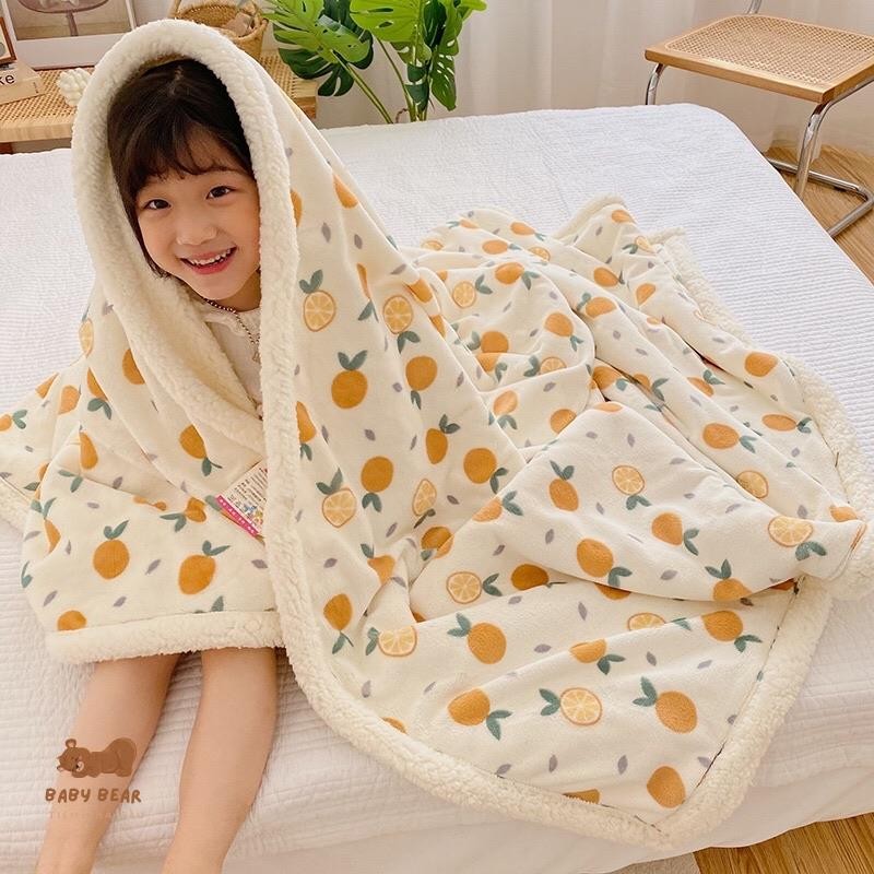  Hàng loại 1 Chăn lông cừu cao cấp mềm nhẹ ấm áp mùa đông cho bé mang đi học ngủ trưa Kích Thước 150*100cm 