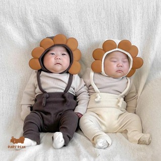 Quần Yếm Len Dây Thắt Nút Phong Cách Hàn Quốc Cho Bé Trai Bé Gái Kèm Mũ Hoa Mặt Trời Cover Ikii