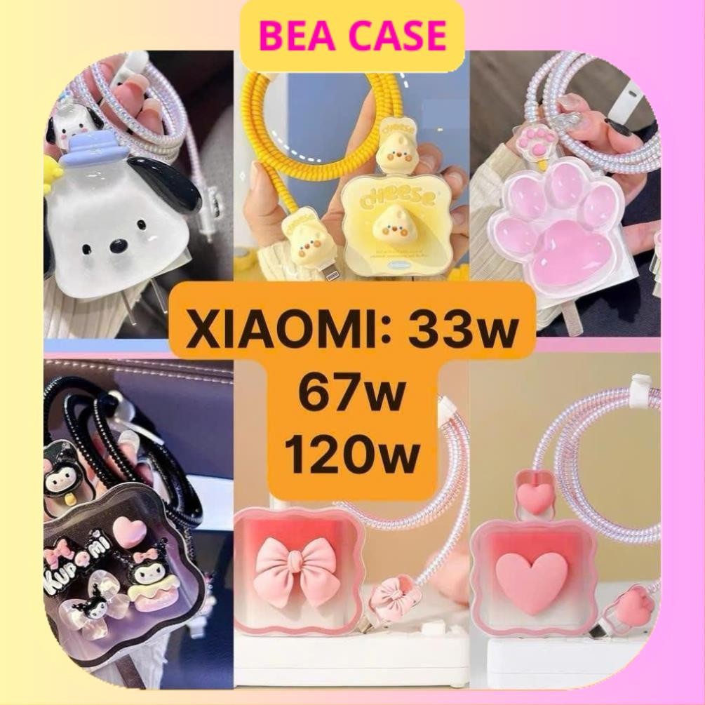 [XIAOMI 33w/67w/120w] Bộ phụ kiện bảo vệ củ sạc và cáp sạc cho XIAOMI cao cấp BEA CASE