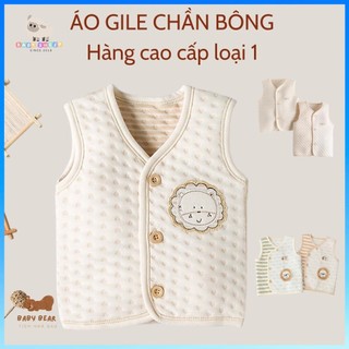 (5 mẫu) Áo khoác gile trần bông cho bé 0-3 tuổi 100% cotton hữu cơ tự nhiên không chất tẩy nhuộm cực kỳ mềm mại ấm áp