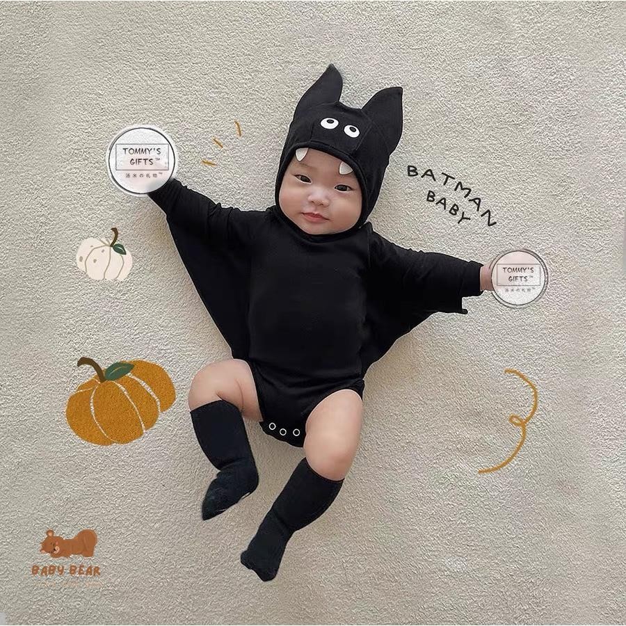 Áo Khoác Hình Dơi Thời Trang Haloween Cho Bé Kèm Mũ Style Hàn Quốc Cover Batman ikii