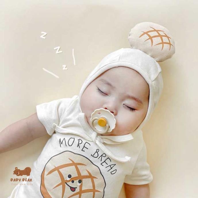 Body suit cover ikii kèm mũ Hình Bánh Mì Phong Cách Hàn Quốc Thời Trang Mùa Hè Hàng Mới Dành Cho Bé