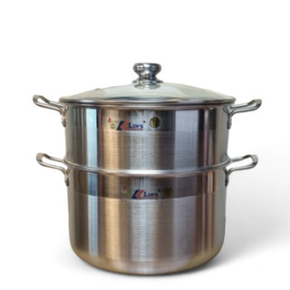 Bộ nồi xửng hấp KLINS 30cm  nắp kính 1 lớp dùng được cả bếp từ 1