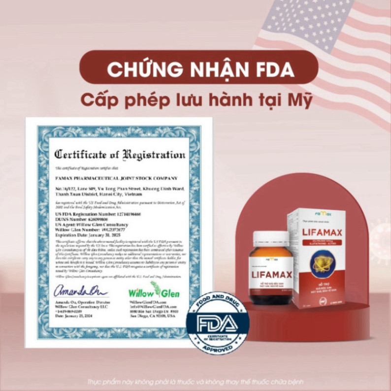 Giải Độc Gan Lifamax Giải Độc Gan, Mát Gan, Bổ Gan, Phục Hồi Chức Năng Gan (Hộp 30 Viên) thương hiệu Famax có FDA Mỹ