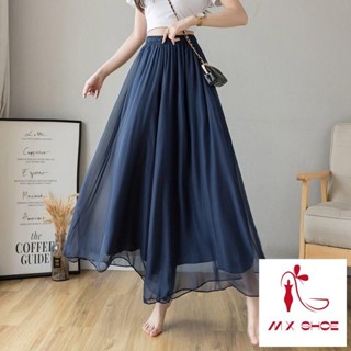 Quần Culottes Ống Rộng Vải Voan Màu Xanh Navy Phong Cách Mới Mùa Hè