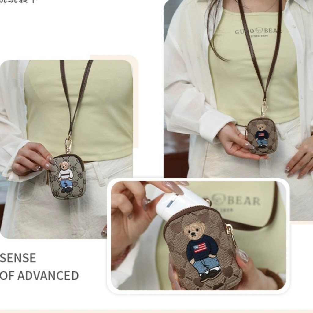 <Tặng Charm Đơn 1.2TR> Ví tiền airpot đeo cổ TTWN BEAR TT2531