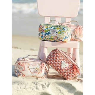 Túi đựng mỹ phẩm Da Venuco chính hãng , dáng cốp trang điểm xách tay hoạ tiết