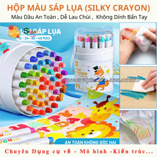  Hộp Màu Sáp Lụa  Silky Crayon  -  Màu Dầu An Toàn  Dễ Lau Chùi   Không Dính Bẩn Tay - Tâm Tâm 