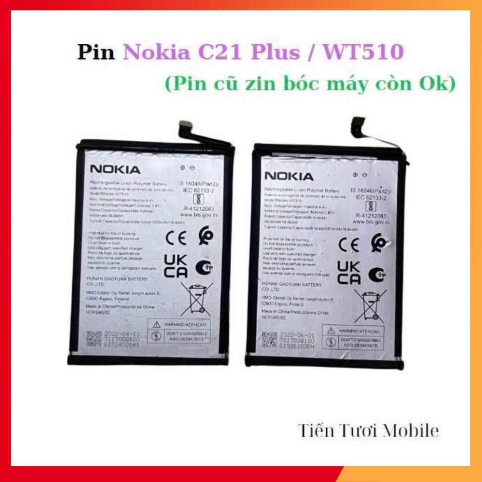 Pin WT510,Nokia C21 Plus ,Nokia G21,Nokia G11,cũ bóc máy ,TV178