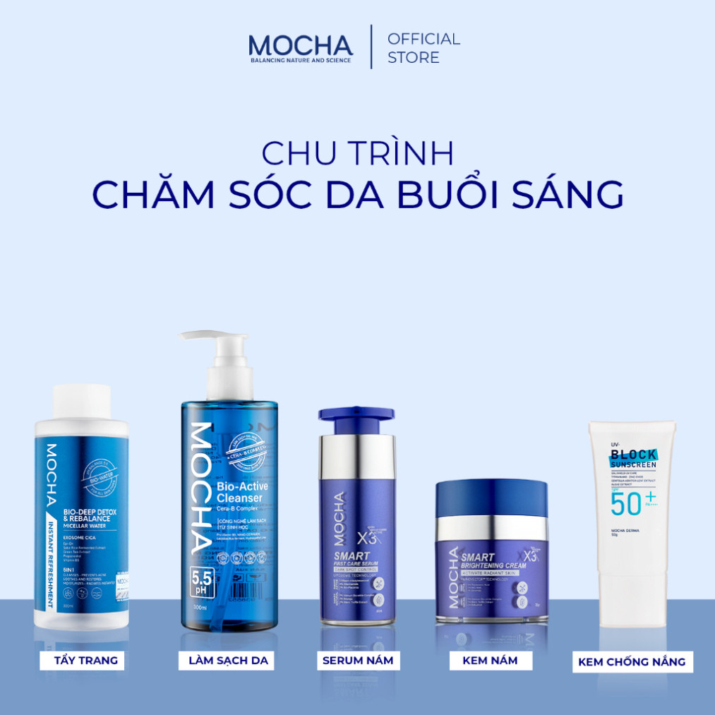 Kem Giảm Sạm Nám Chuyên Sâu Mocha Smart Brightening Cream 30gr Tặng 1 Sữa Rửa Mặt 25ml