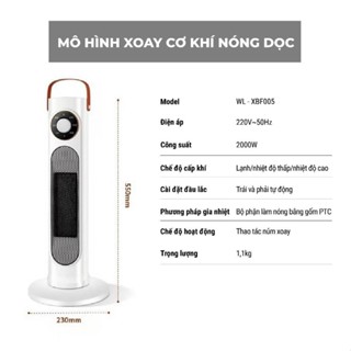 Quạt sưởi cây gốm SENKO L68 CÔNG SUẤT LỚN 2000W, máy sưởi cây sưởi gốm PTC Ceramic không khô da, làm nóng tức thì