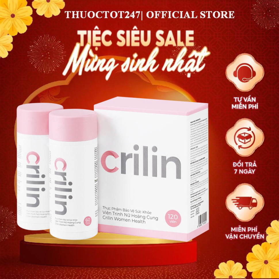 Viên uống Trinh Nữ Hoàng Cung Crilin Women Heatlh điều hoà kinh nguyệt cân bằng nội tiết tố hộp 60v