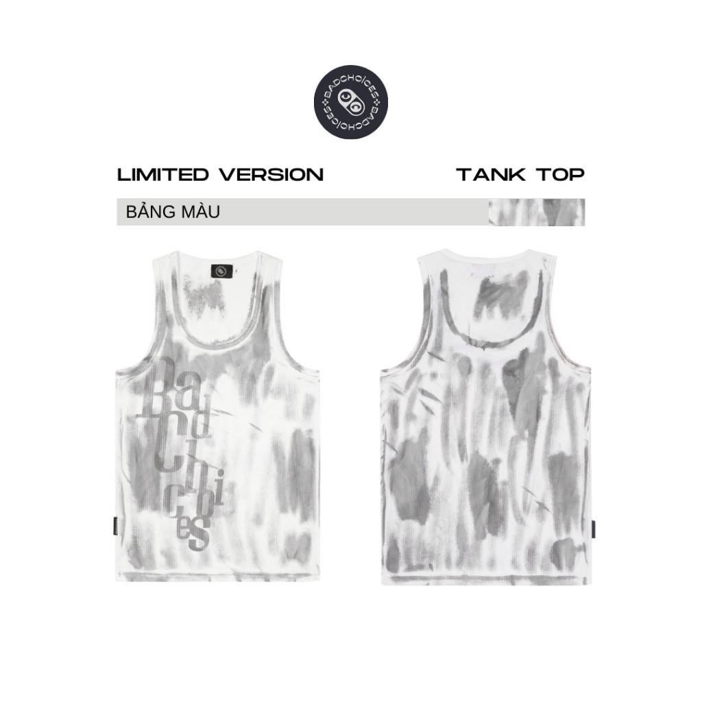 Bad Choice | Áo BA LỖ Wash màu IN CHỮ chất thun gân menswear form rộng