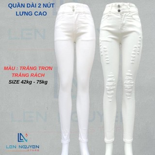 D10_Quần jean nữ, dài, lưng cao, quần bò nữ dáng ôm, big size, cho 42kg đến 75kg,LEN NGUYEN STORE