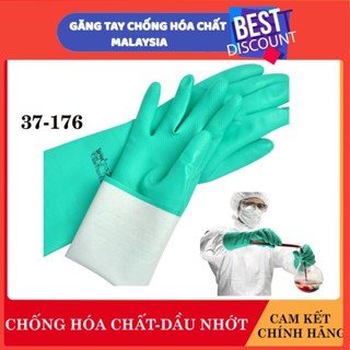 [Chính hãng] Găng tay chống hóa chất Malaysia cấu tạo nitrile, Găng tay chống dầu nhớt, chống axit, thấm mồ hôi OKAMAS