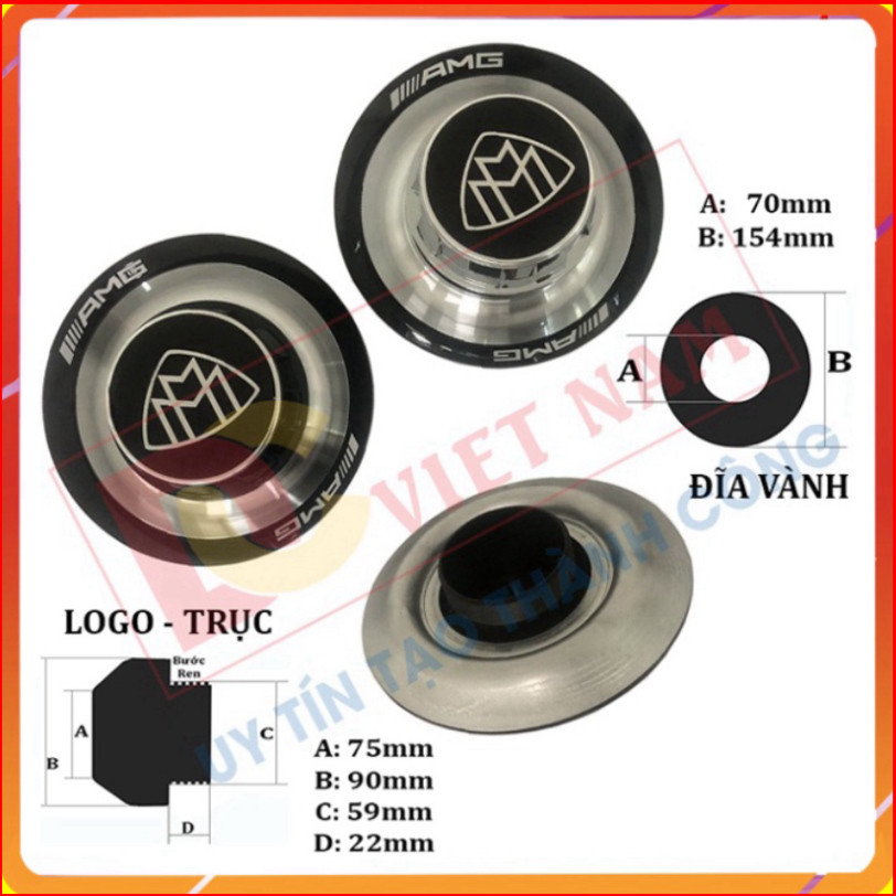Logo chụp mâm, ốp lazang bánh xe ô tô Maybach BC-1030M - HÀNG CHÍNH HÃNG [New]