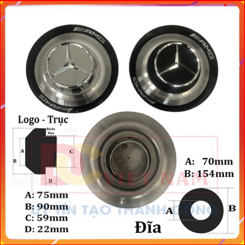 Logo chụp mâm, ốp lazang bánh xe ô tô Maybach AMG BC-1030C - HÀNG CHÍNH HÃNG [New]