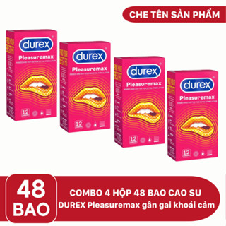 Set 4 Hộp Bao Cao Su Gân Gai Durex Pleasuremax (48 cái) – Tăng Khoái Cảm