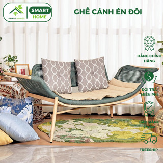 Ghế cánh én đôi mây nhựa thư giãn SMARTHOMES decor ban công sân vườn quán cafe phòng khách