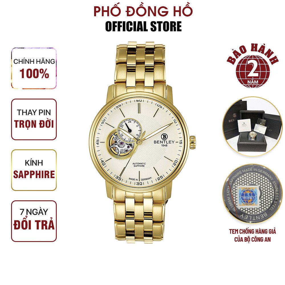 Đồng hồ Bentley Nam Dây kim loại BL1832-25MKWI Chính hãng