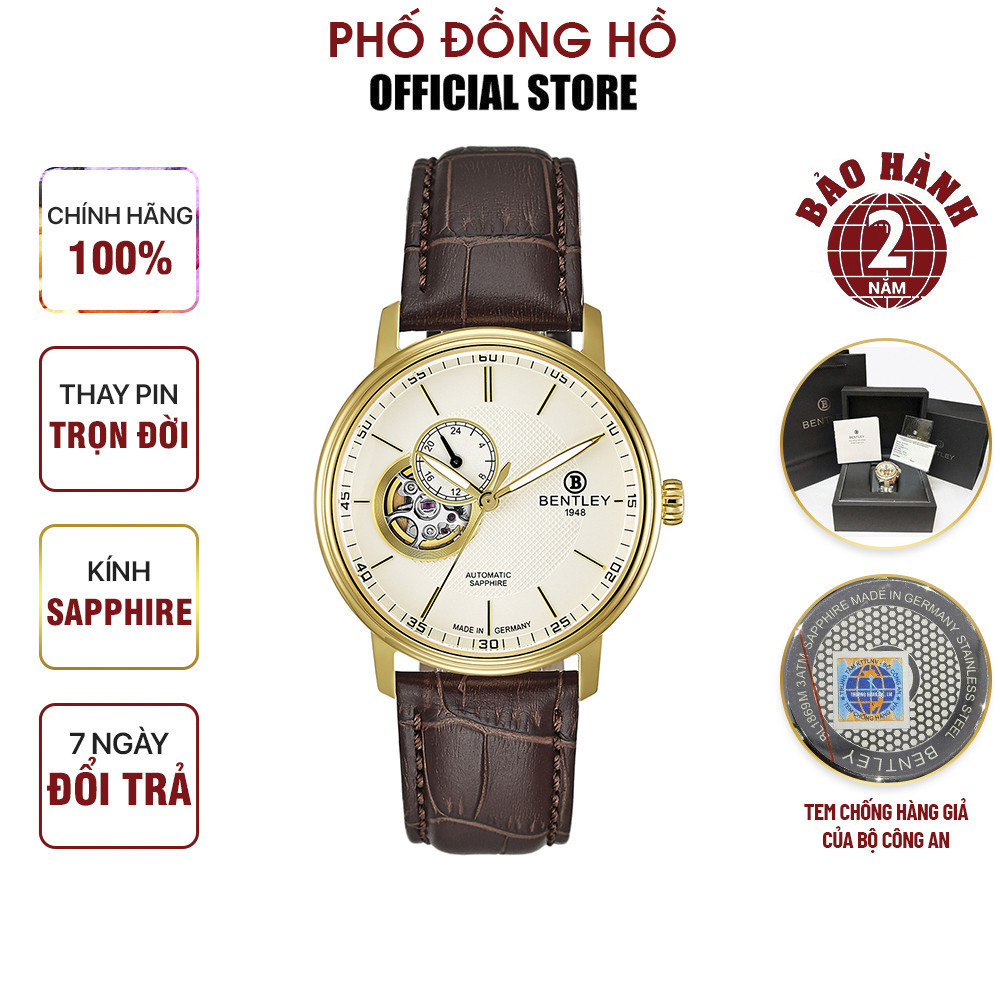 Đồng hồ Bentley Nam Dây da BL1832-25MKWD Chính hãng