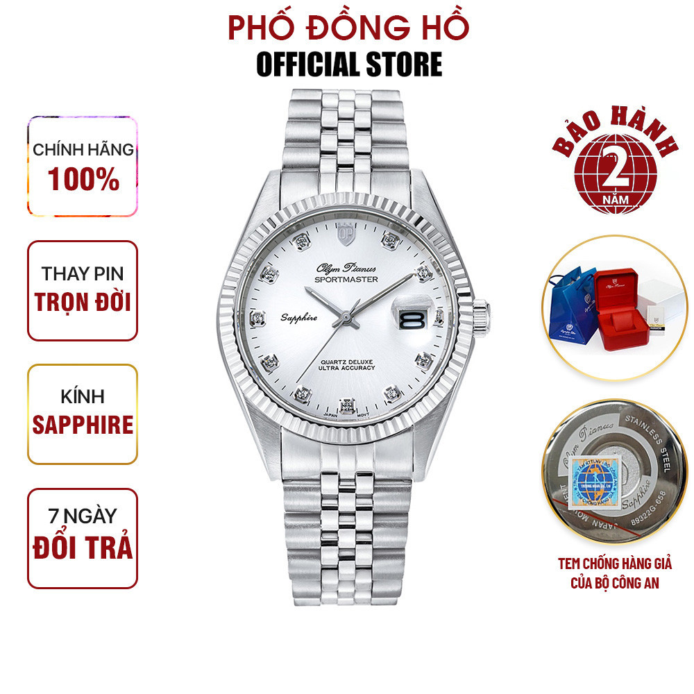Đồng hồ Olym Pianus Nam Dây kim loại OP89322GS-T Chính hãng