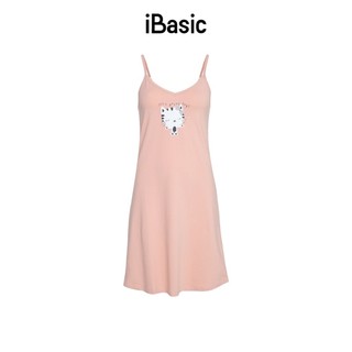 Đầm ngủ nữ iBasic nữ hai dây cotton thun in hình iBasic SY003