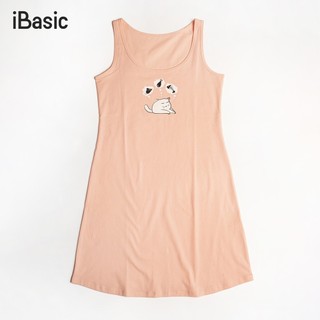 Đầm ngủ nữ iBasic thun cotton in hình hoạ tiết iBasic SY002