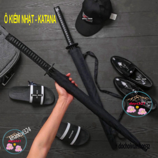 ô che nằng, kiếm khách, ô cán giả kiếm nhật katana 24 lan chống lật thích hợp đi mưa, nắng,có túi vả