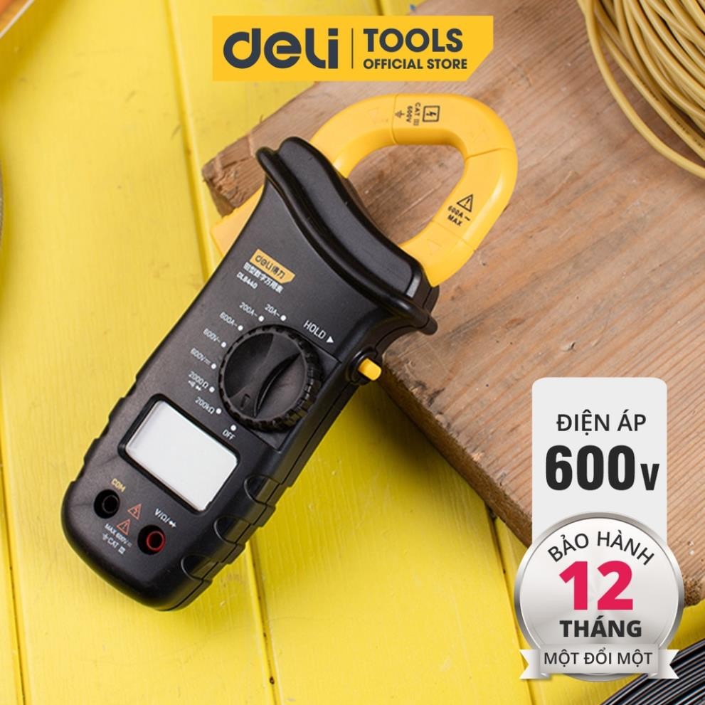 Đồng Hồ Kẹp Đo Dòng Điện Ampe 600V Deli Chuyên Dụng Chính Hãng - Độ Chính Xác Cao, Dễ Dàng Sử Dụng -