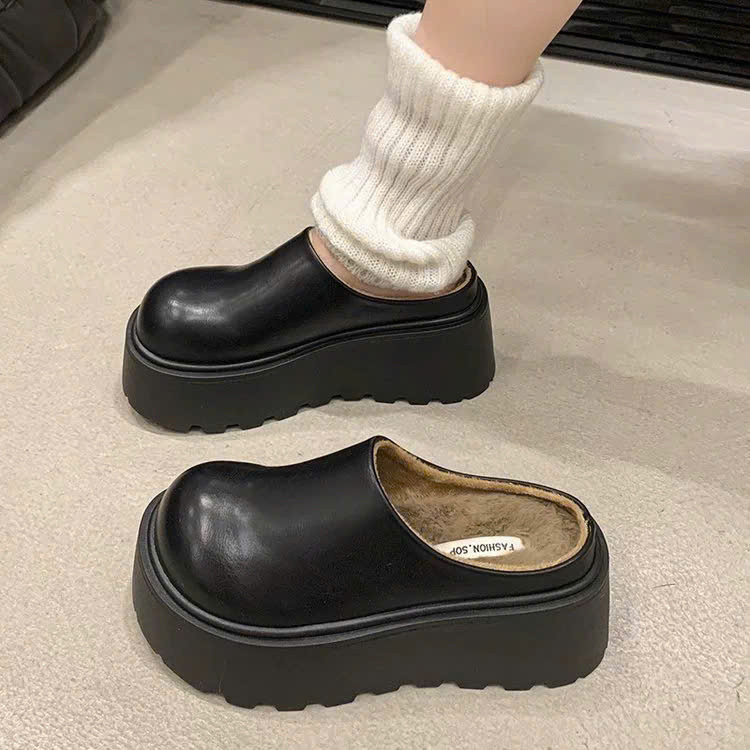 Sục nữ Lót Lông Da Trơn đế cao 7cm T611 mã 38117