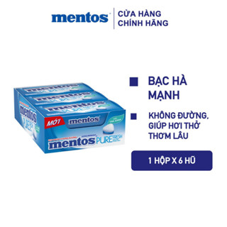 Combo 2 Kẹo ngậm không đường Mentos Pure Fresh hương bạc hà mạnh (12 hủ)
