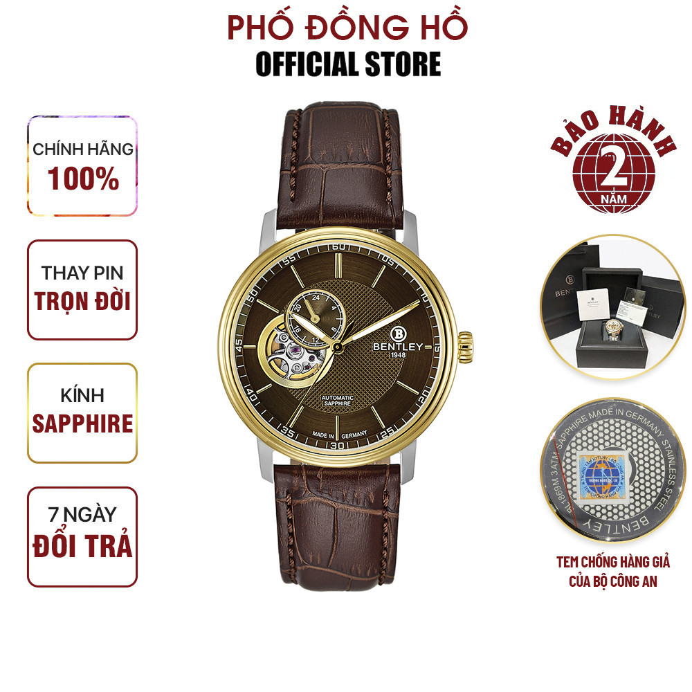 Đồng hồ Bentley Nam Dây da BL1832-25MTDD Chính hãng