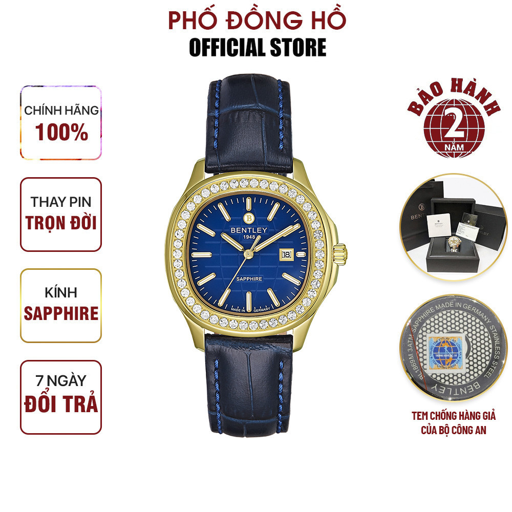 Đồng hồ Bentley Nữ Dây da BL1869-101LKNN Chính hãng