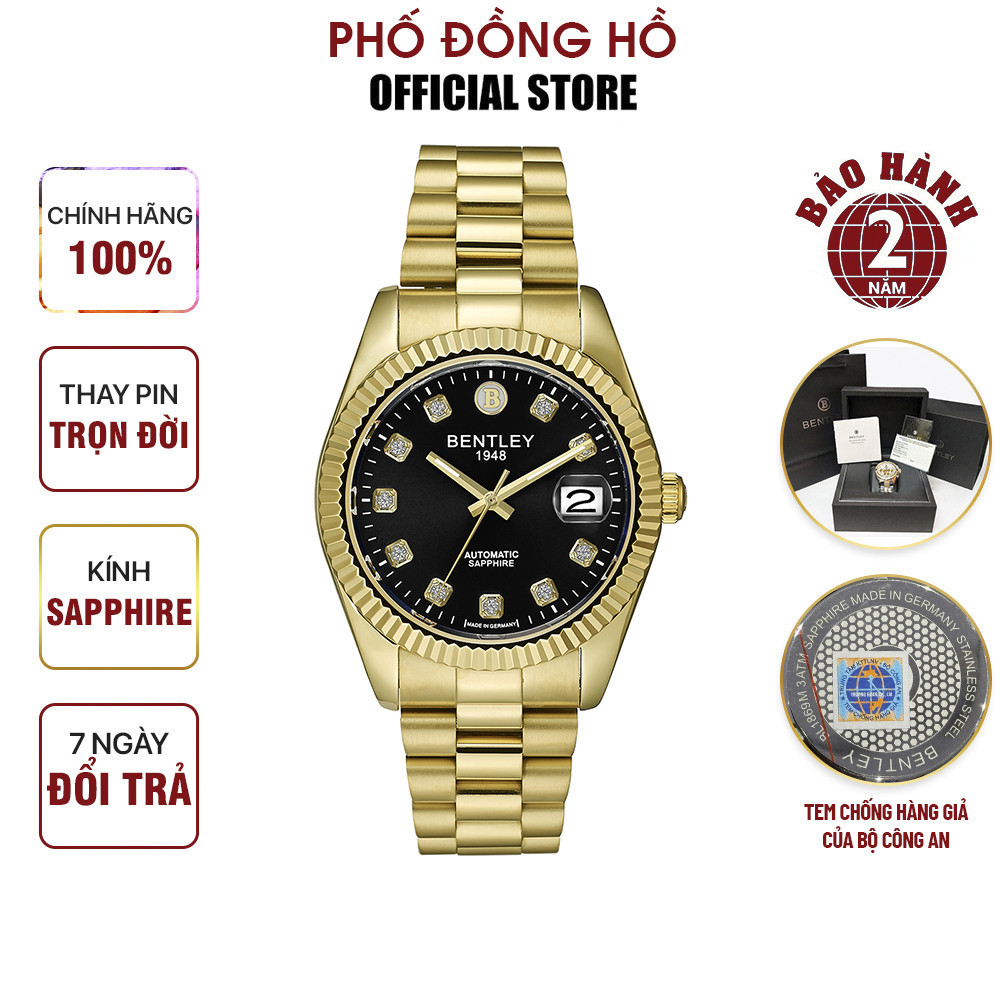 Đồng hồ Bentley Nam Dây kim loại BL2333-15MKBI Chính hãng